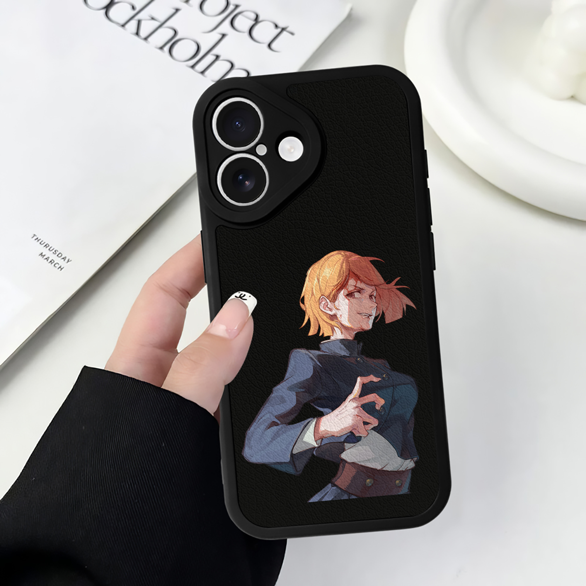 （画像用） 呪術廻戦 Jujutsu Kaisen 【iPhone 16シリーズ対応】シリコンスマホケース（レザー調） 材質：シリコン